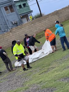 The men of CCLC preparing for the storm